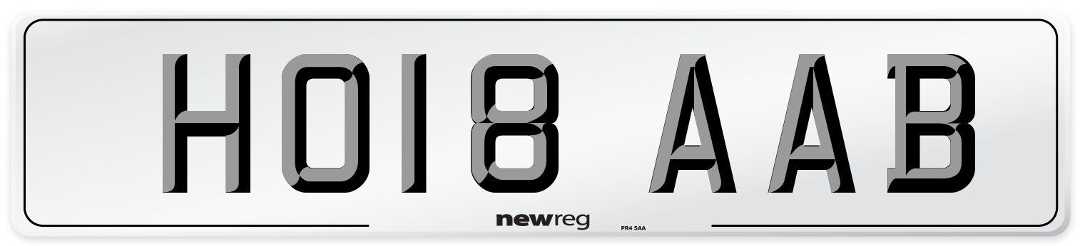 HO18 AAB Number Plate from New Reg